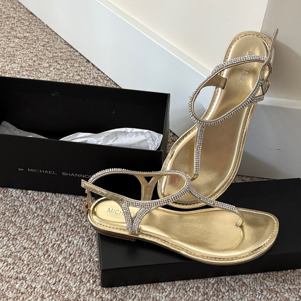 Michael Shannon Elegant Gold Sandals